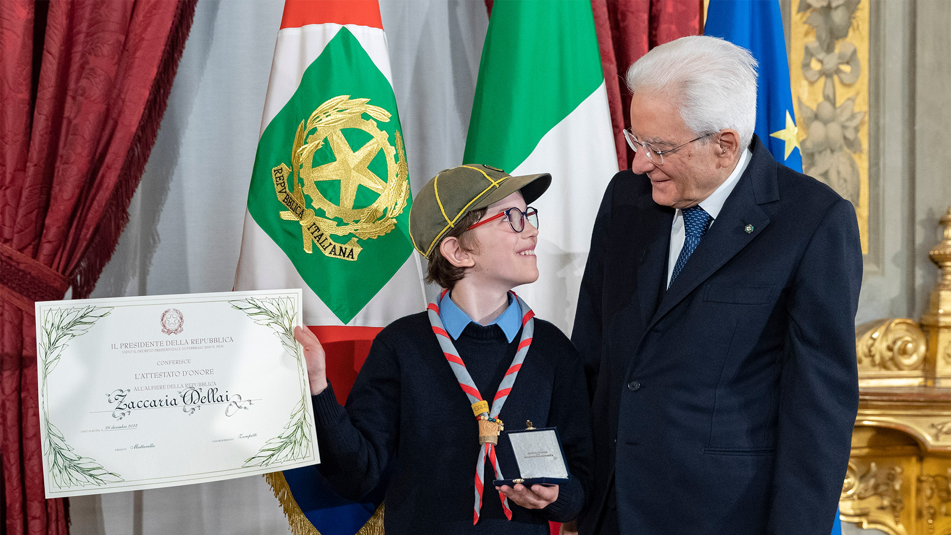 Zaccaria, il Presidente e l’attestato d’onore