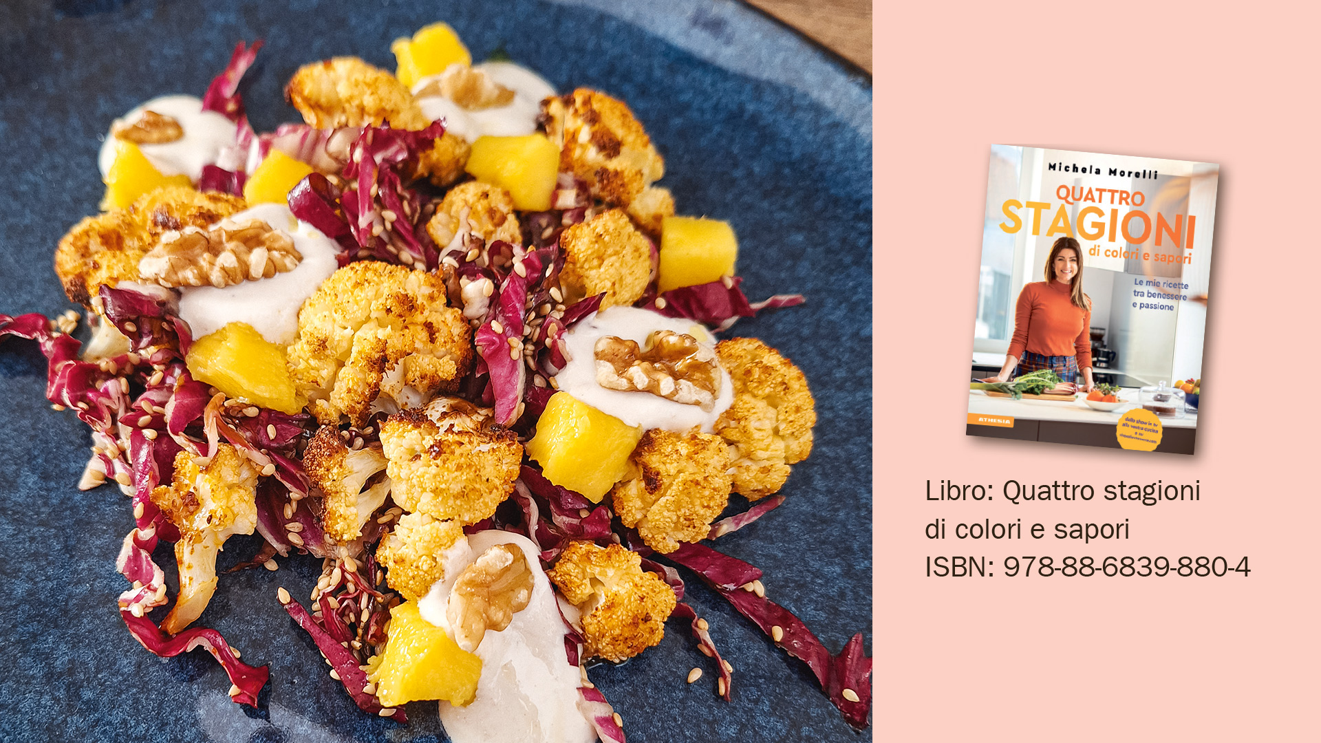 Insalata di radicchio, mango, cavolfiore e noci