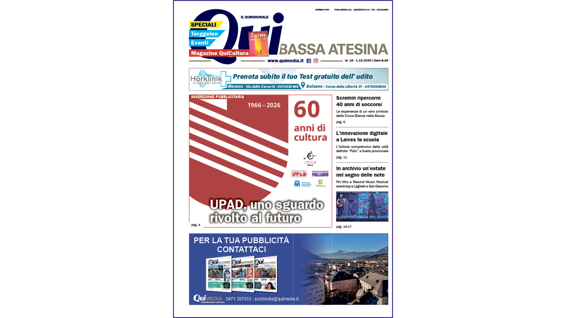 QuiBassaAtesina – nr19 – 1.10.2026